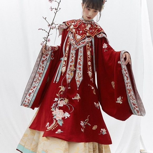 Floral Embroidered Maxi Gown Pearl | Women Traditional Wedding Prom Dress - Picture 2 of 11